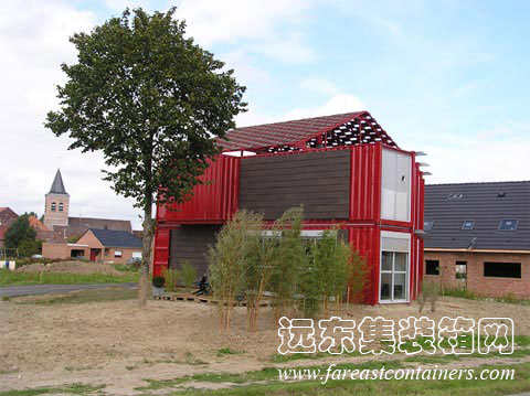 集裝箱住宅別墅: Red Container House Lille,集裝箱房屋,集裝箱建筑,集裝箱活動房,住人集裝箱