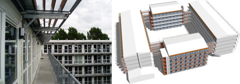 采用回字形外廊布局的荷蘭迪門學生宿舍,集裝箱房屋,集裝箱建筑,集裝箱住宅,集裝箱活動房,住人集裝箱