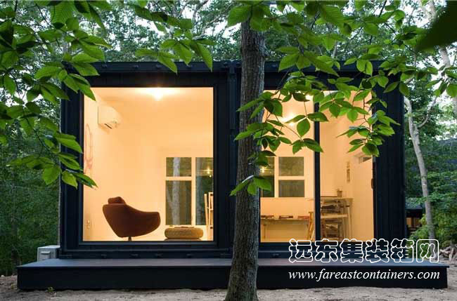 由 Maziar Behrooz Architecture 設計的美國阿默甘西特（Amagansett）集裝箱工作室,集裝箱房屋,集裝箱建筑,集裝箱住宅,集裝箱活動房,住人集裝箱